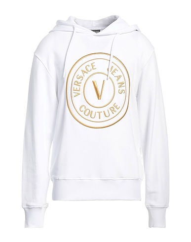 VERSACE JEANS COUTURE Felpa Bianco 100% Cotone, Elastan