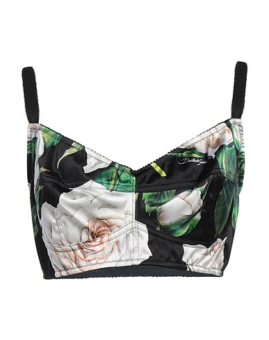 DOLCE&GABBANA Top Green 65% Silk, 24% Polyamide, 11% Elastane