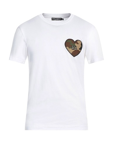 DOLCE&GABBANA T-shirt White 100% Cotton, Polyester, Elastane, Brass