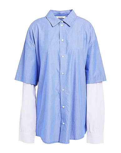 OVAL SQUARE Striped shirt Azure 100% Organic cotton