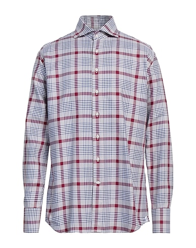 ARTIGIANO ASONI Camicia fantasia BORDEAUX 100% Cotone