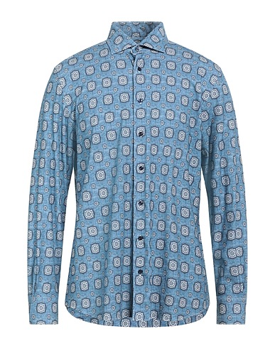 EMANUEL BERG Camicia fantasia Avio 89% Cotone, 11% Elastan