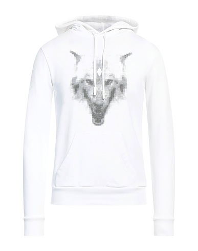 MARCELO BURLON Hooded track jacket  White 100% Cotton, Elastane