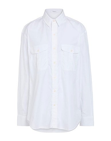 WARDROBE.NYC Solid color shirts & blouses White 100% Cotton