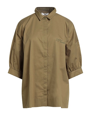 TWINSET Solid colour shirts & blouses U&B Military green 100% Cotton