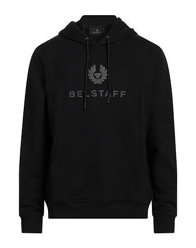 BELSTAFF Hooded track jacket  Black 100% Cotton, Elastane