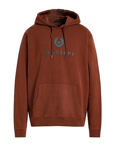 BELSTAFF Hooded track jacket  Brown 100% Cotton, Elastane