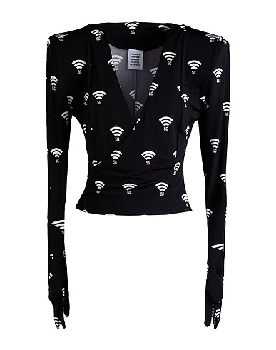 VETEMENTS Top Nero 90% Viscosa, 10% Elastan