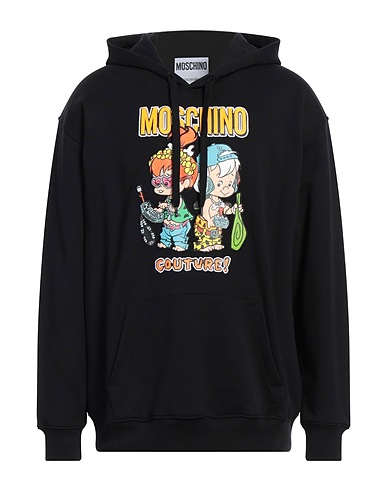 MOSCHINO Hooded track jacket  Black 100% Organic cotton