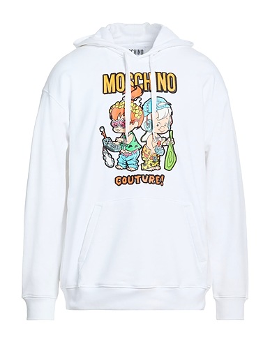 MOSCHINO Hooded track jacket MOSCHINO COUTURE + THE FLINTSTONES White 100% Organic cotton