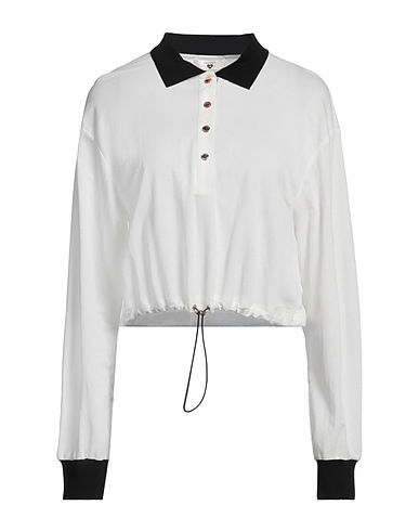 TWINSET Polo shirt White 51% Viscose, 49% Polyamide, Elastane, Polyester