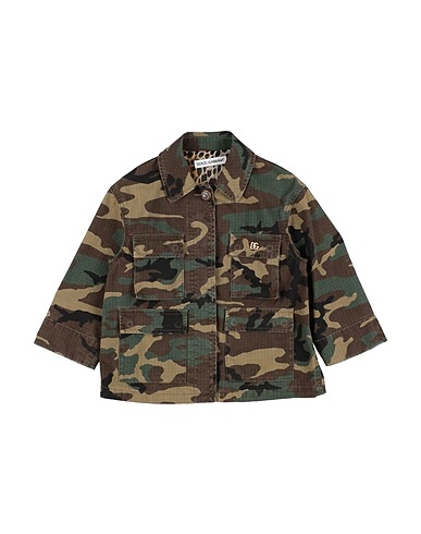 DOLCE&GABBANA Patterned shirts & blouses Military green 100% Cotton, Bronze