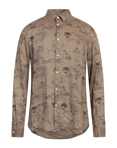 MARCIANO by GUESS Patterned shirt KHAKI 100% Linen