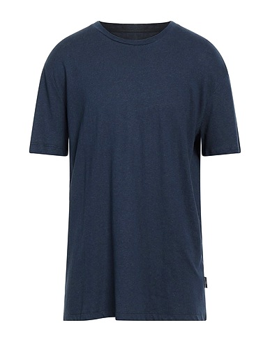 MARCIANO by GUESS Basic T-shirt Midnight blue 50% Cotton, 50% Linen
