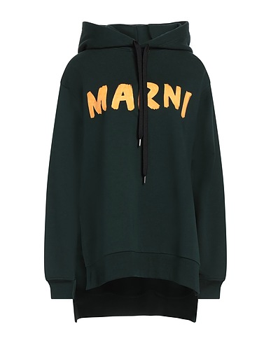 MARNI Hooded sweatshirt Dark green 100% Cotton