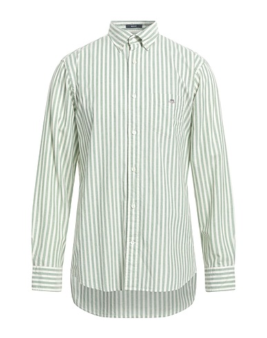 GANT Striped shirt Sage green 70% Cotton, 30% Linen