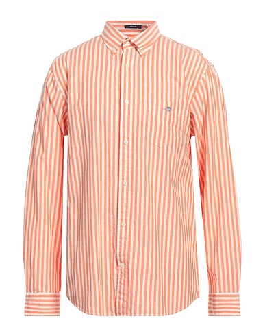 GANT Gestreiftes Hemd Orange 70% Baumwolle, 30% Leinen