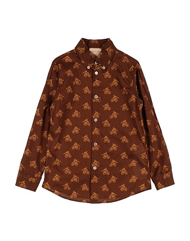GUCCI Patterned shirt Brown 100% Cotton