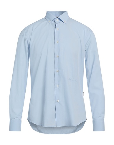 AQUASCUTUM ACTIVE Solid color shirt Sky blue 100% Cotton