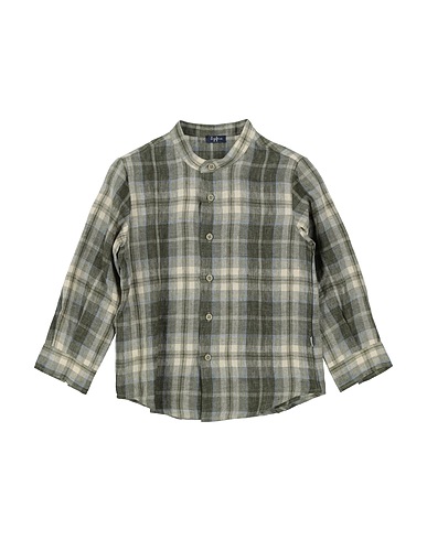 IL GUFO Patterned shirt Military green 100% Linen