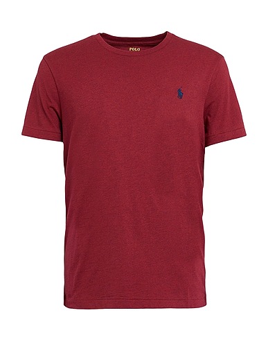 POLO RALPH LAUREN Basic T-Shirt CUSTOM SLIM FIT JERSEY CREWNECK T-SHIRT
 Burgundy 100% Cotton
