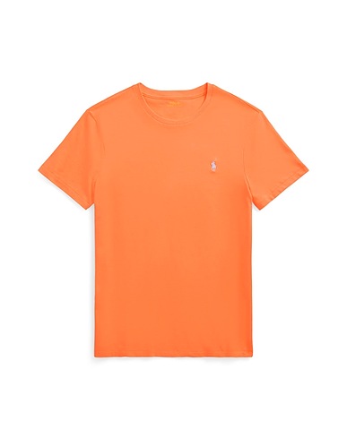 POLO RALPH LAUREN Basic T-Shirt CUSTOM SLIM FIT JERSEY CREWNECK T-SHIRT
 Orange 100% Cotton