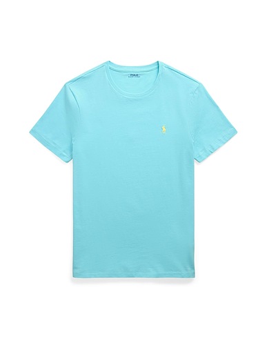 POLO RALPH LAUREN Basic T-Shirt CUSTOM SLIM FIT JERSEY CREWNECK T-SHIRT
 Sky blue 100% Cotton