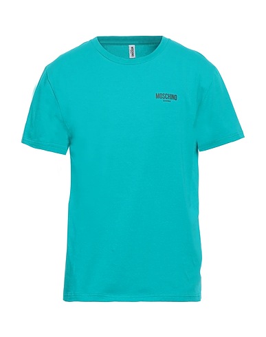 MOSCHINO Basic T-Shirt Turquoise 94% Cotton, 6% Elastane