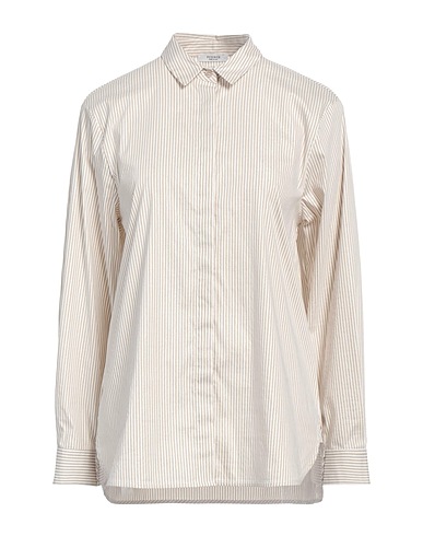 PESERICO Striped shirt Khaki 79% Cotton, 16% Polyamide, 3% Elastane, 2% Polyester
