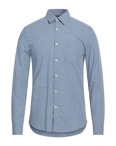 GUESS Patterned shirt Slate blue 100% Cotton