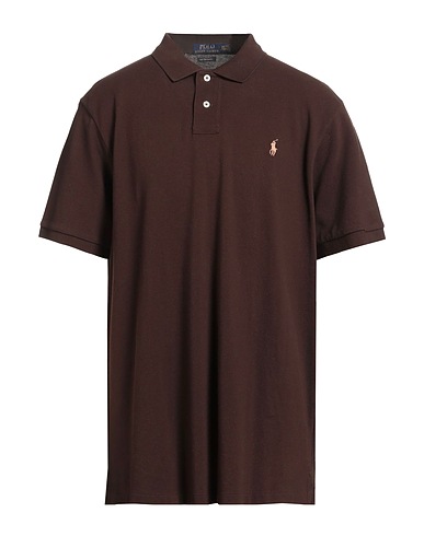 POLO RALPH LAUREN Poloshirt CUSTOM SLIM FIT MESH POLO SHIRT
 Dunkelbraun 100% Baumwolle