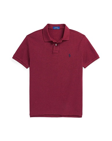 POLO RALPH LAUREN Polo CUSTOM SLIM FIT MESH POLO SHIRT
 Bordeaux 100% Coton