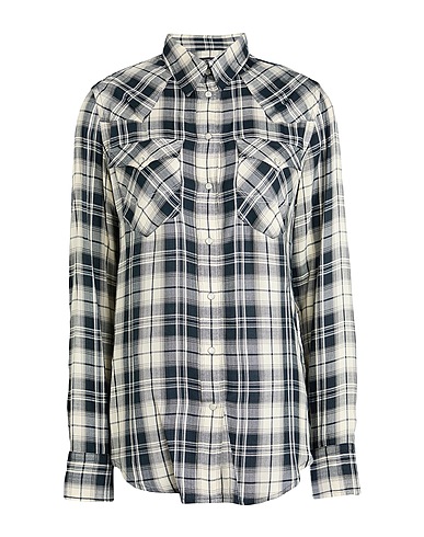 LAUREN RALPH LAUREN Checked shirt SLIM FIT PLAID HERRINGBONE SHIRT
 Black 100% Viscose