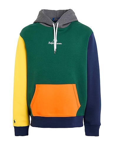POLO RALPH LAUREN Hooded track jacket  LOGO COLOR-BLOCKED DOUBLE-KNIT HOODIE
 Green 66% Cotton, 34% Polyester
