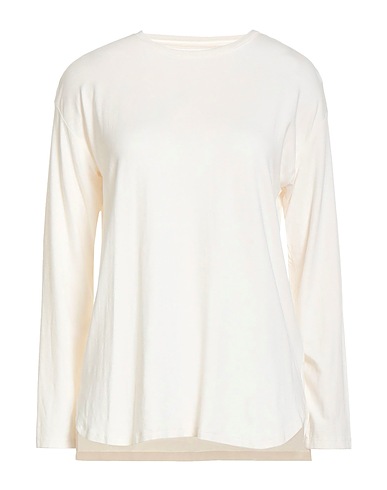 MAJESTIC FILATURES Basic T-Shirt Off white 94% Viscose, 6% Elastane