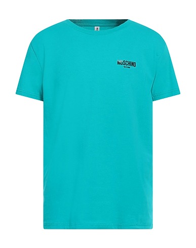 MOSCHINO Basic T-shirt Turquoise 94% Cotton, 6% Elastane
