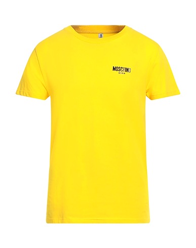 MOSCHINO Basic T-shirt Yellow 94% Cotton, 6% Elastane