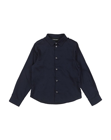 EMPORIO ARMANI Solid colour shirt Midnight blue 100% Cotton