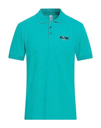 MOSCHINO Polo shirt Dark green 100% Cotton