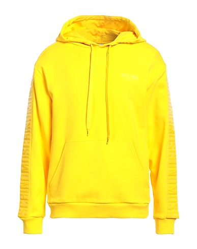 MOSCHINO Hooded sweatshirt Yellow 100% Cotton, Elastane
