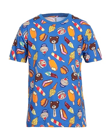 MOSCHINO T-shirt Blue 93% Cotton, 7% Elastane