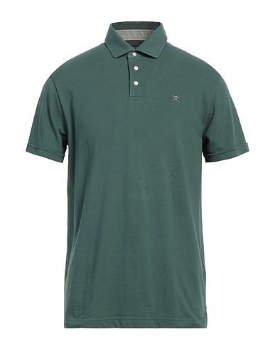 HACKETT Polo shirt Dark green 100% Cotton