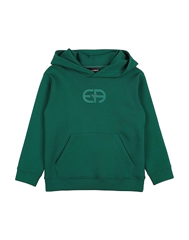 EMPORIO ARMANI Hooded track jacket  Green 77% Cotton, 19% Polyester, 4% Elastane