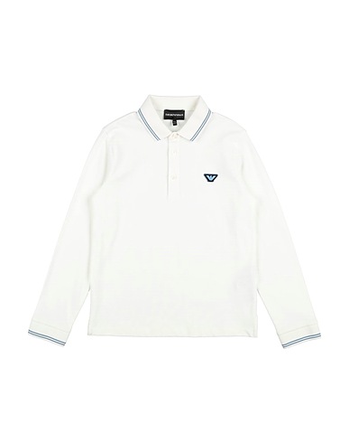 EMPORIO ARMANI Polo shirt White 96% Cotton, 4% Elastane
