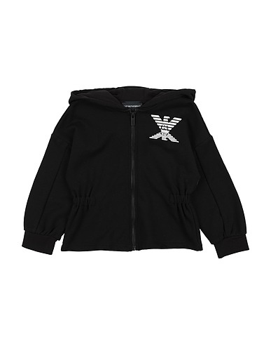 EMPORIO ARMANI Hooded sweatshirt Black 65% Cotton, 35% Modal
