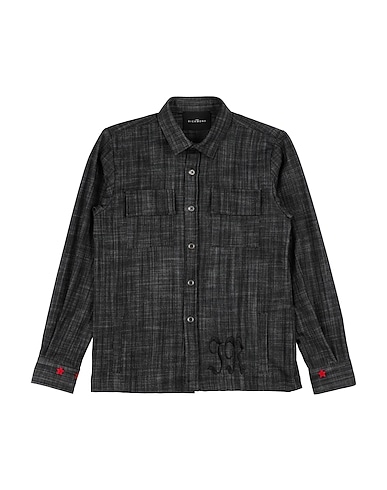 JOHN RICHMOND Denim shirt Black 70% Cotton, 27% Polyester, 3% Elastane