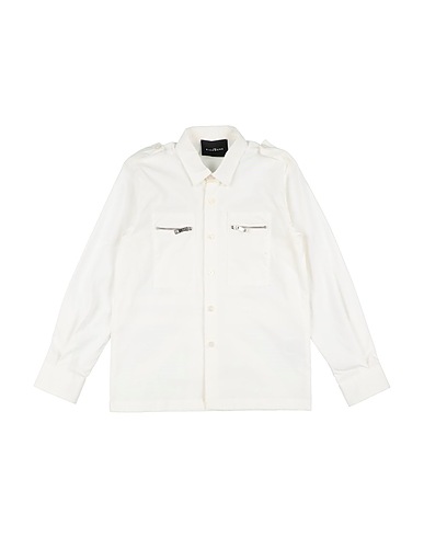 JOHN RICHMOND Solid color shirt White 97% Cotton, 3% Elastane
