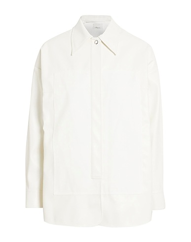 3.1 PHILLIP LIM Solid color shirts & blouses Off white 100% Polyurethane, Cotton, Viscose