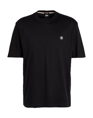 BOSS T-shirt Nero 100% Cotone