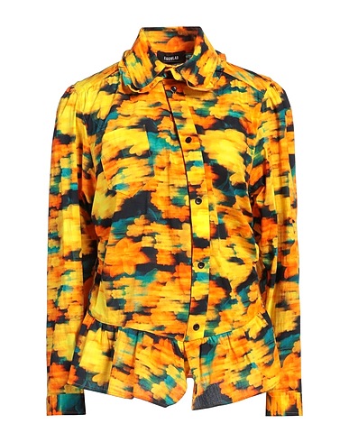 EGONLAB. Floral shirts & blouses Yellow 100% Cotton